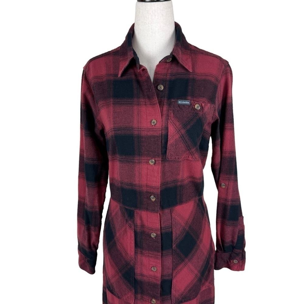 Columbia Red/Black Plaid Flannel Dress - Picture 4 of 12
